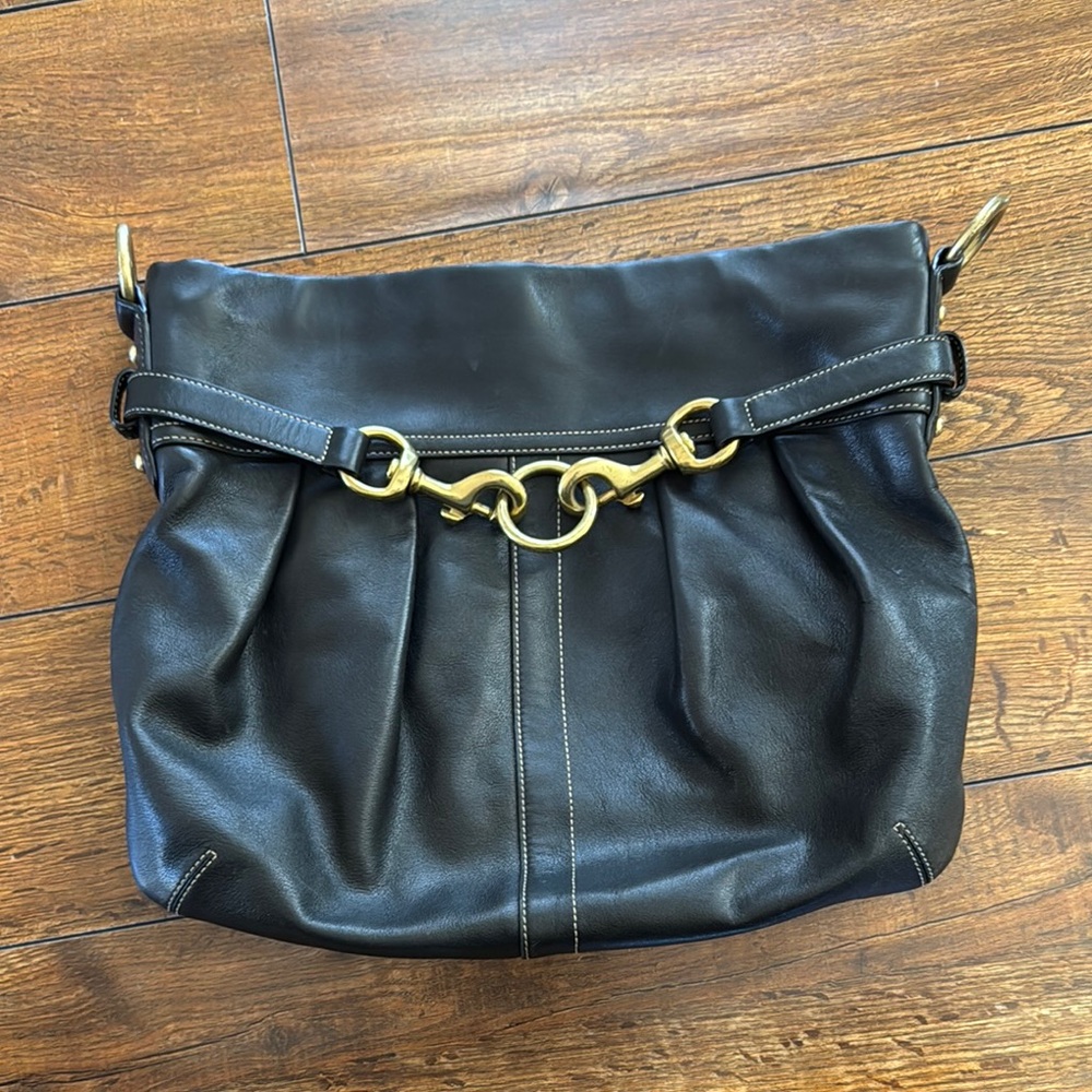 Black Leather Coach Women's Bag